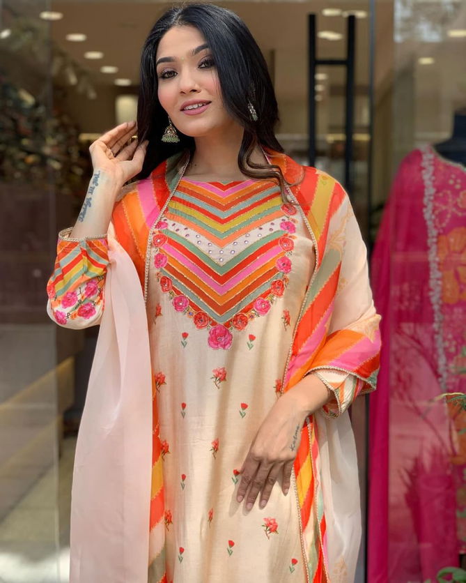 KF Ruhani Kalaai Crepe Printed Designer Kurti With Bottom Dupatta Wholesale Price In Surat